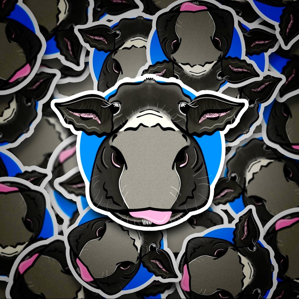 Cute Cow Tongue Sticker